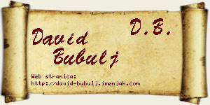 David Bubulj vizit kartica